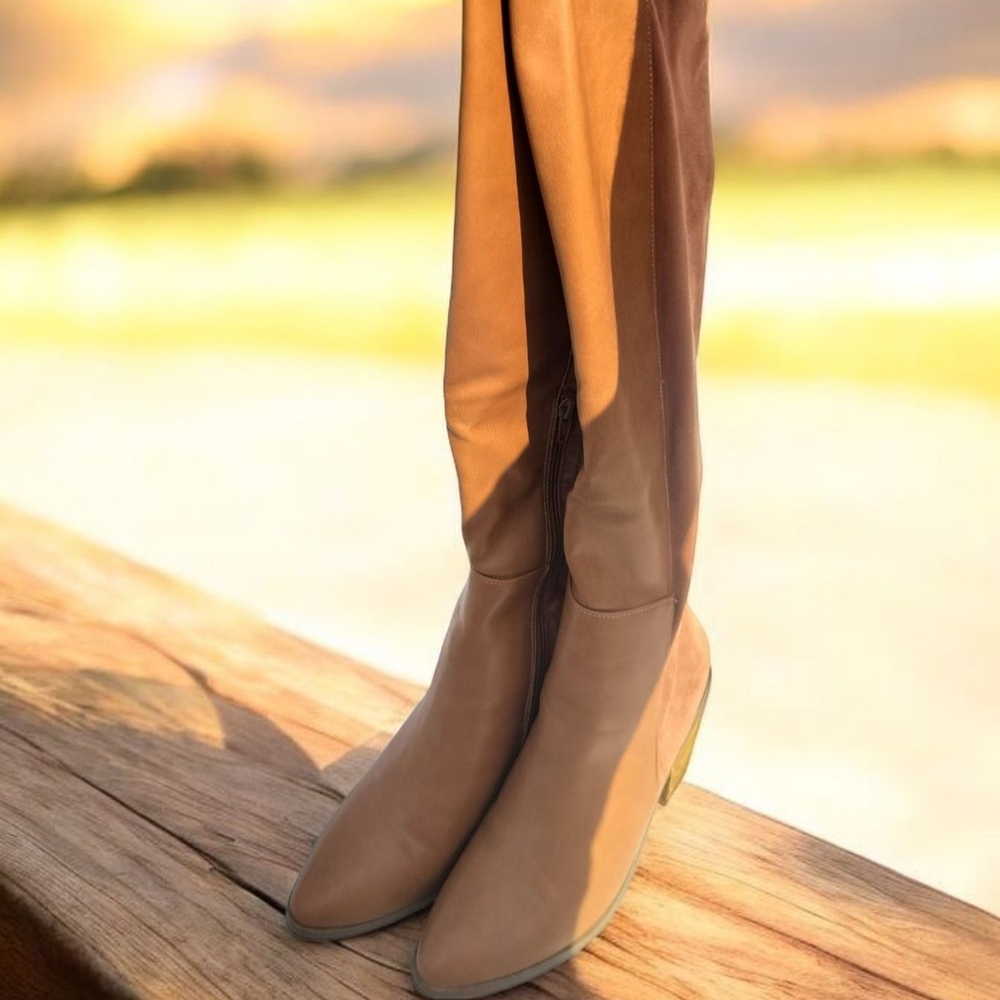 CCOCCI  Brown Over the Knee Boots Suede And Leather